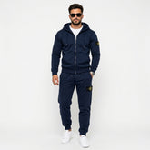 Stone Island Men's Compass Full-Zip Hoodie & Cargo Joggers Fleece Tracksuit Set