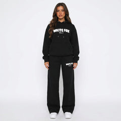 White Fox Vol. 3 Graphic Oversized Hoodie & Wide-Leg Tracksuit Set
