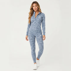 Alo Yoga Women's Half-Zip Long Sleeve Top & High-Waist Leggings Activewear Set