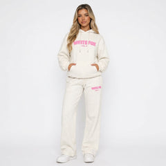 White Fox Vol. 3 Graphic Oversized Hoodie & Wide-Leg Tracksuit Set