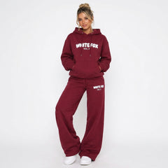 White Fox Vol. 3 Graphic Oversized Hoodie & Wide-Leg Tracksuit Set