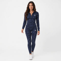 Alo Yoga Women's Half-Zip Long Sleeve Top & High-Waist Leggings Activewear Set
