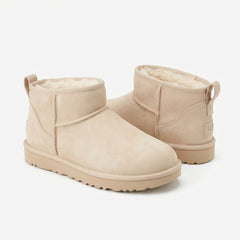 Women's Ultra Mini Suede Ankle Boots Fleece Lined Slip-On Winter Shoes