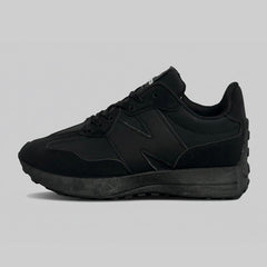 New Balance 327 black lifestyle sneakers side profile casual trainers