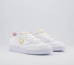 Women’s Classic Leather Lifestyle Sneakers – White & Frost Berry