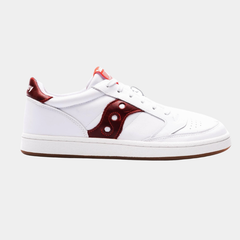 Classic Leather Court Sneakers – White & Red