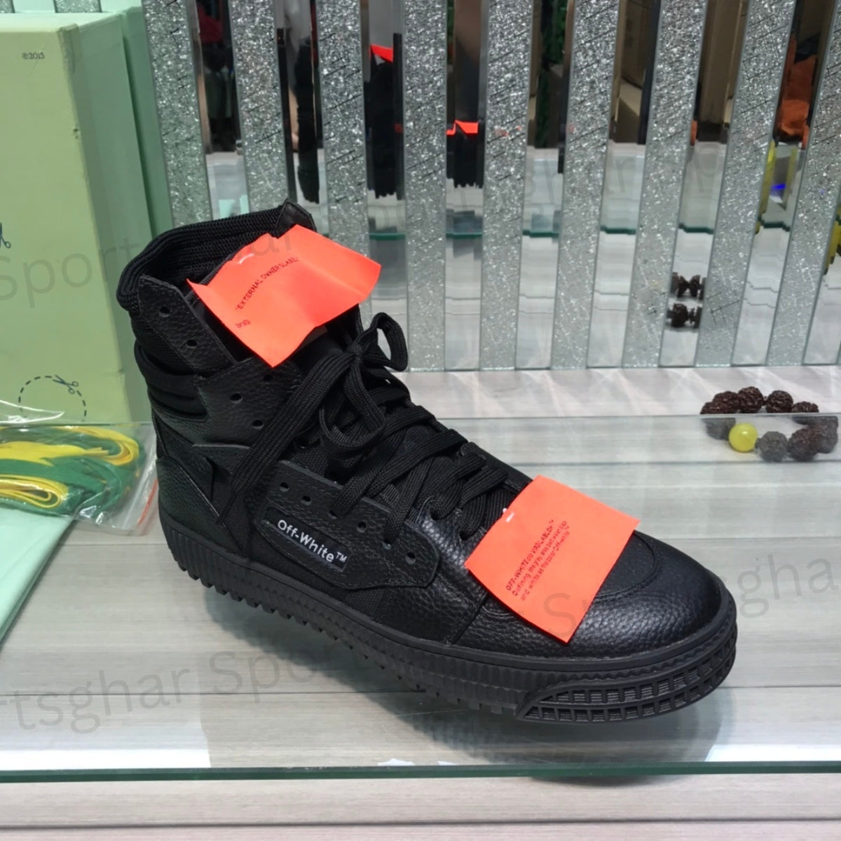 Off-White 3.0 Off-Court High-Top Sneakers – Black, White & Orange