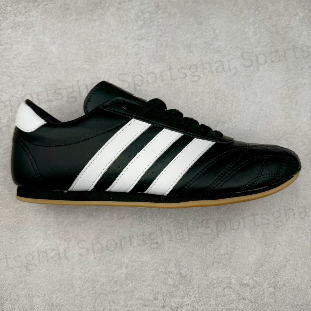 Adidas Adicourtt Premium Leather Sneakers – Black & White Gum Sole