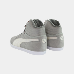 Puma Glyde Court Fur Women Grey Hi Top Trainers Sneakers Leather Shoes