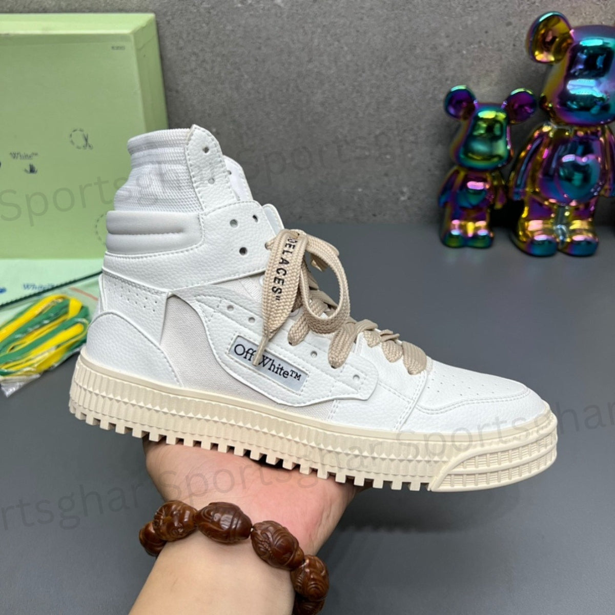 Off-White 3.0 Off-Court High-Top Sneakers – White & Sail Beige