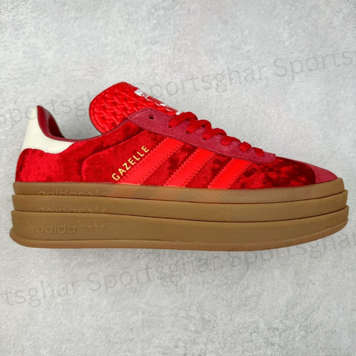 Adidas Gazelle Bold Red Velvet Shoes
