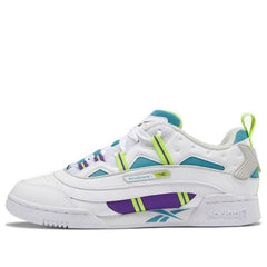Men’s Retro Leather Lifestyle Trainers – White & Regal Purple