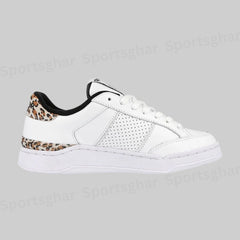 Women’s Classic Leather Lifestyle Sneakers – White, Black & Animal Print
