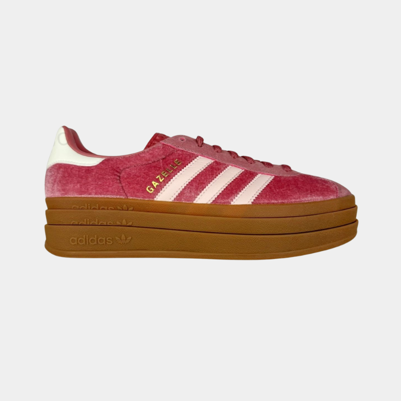 Adidas Gazelle Bold Shoes – Pink Velvet Triple-Platform Sneakers