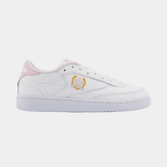 Women’s Classic Leather Lifestyle Sneakers – White & Frost Berry