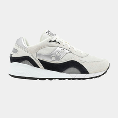 Casual Retro Running Lifestyle Sneakers – Off-White, Black & Metallic Silver