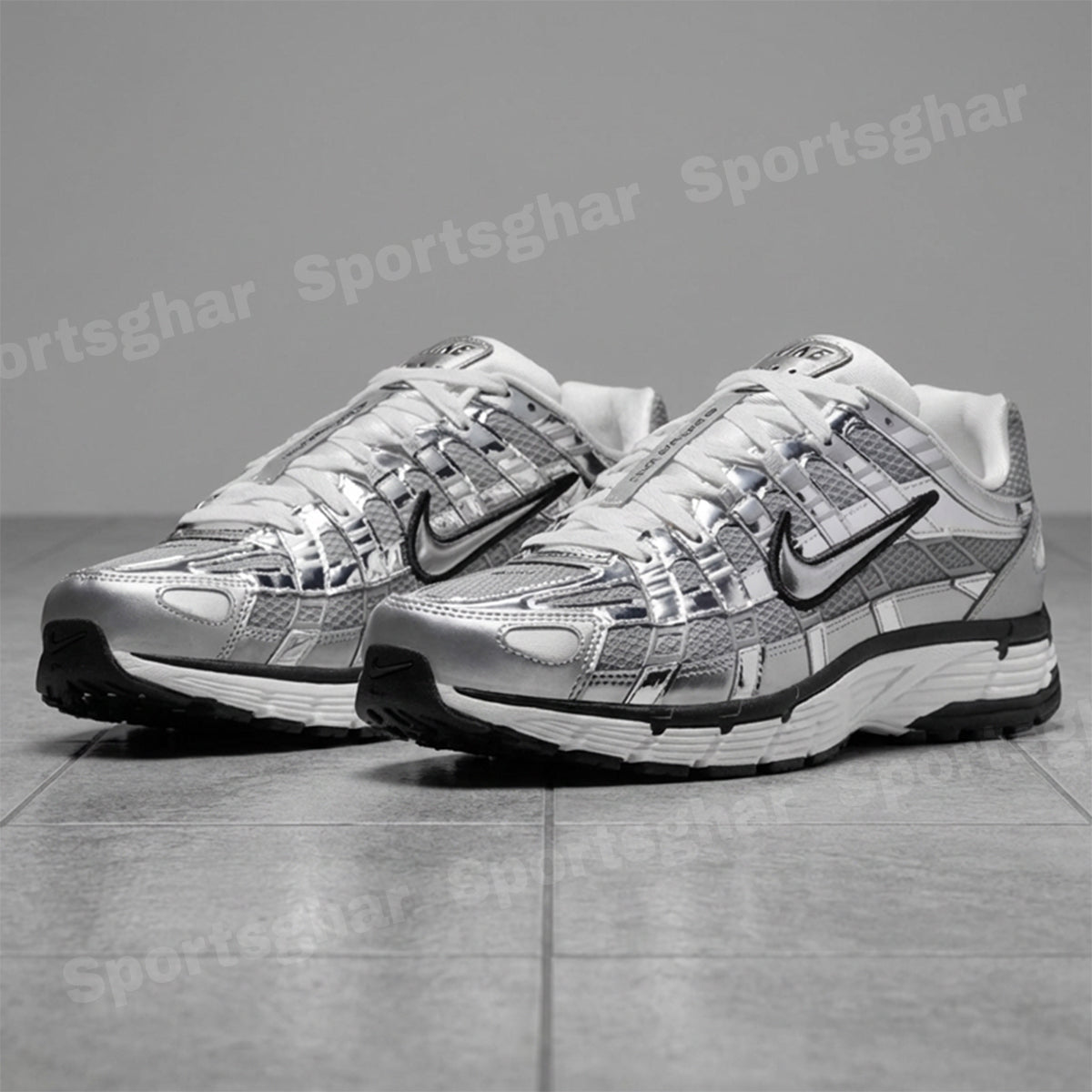 Nike P-6000 Metallic Silver Men’s Trainers – Retro Running Sneakers