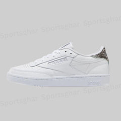 Women’s Classic Leather Lifestyle Sneakers – White & Cheetah Print