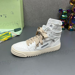 Off-White 3.0 Off-Court High-Top Sneakers – White & Sail Beige