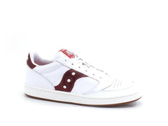 Classic Leather Court Sneakers – White & Red