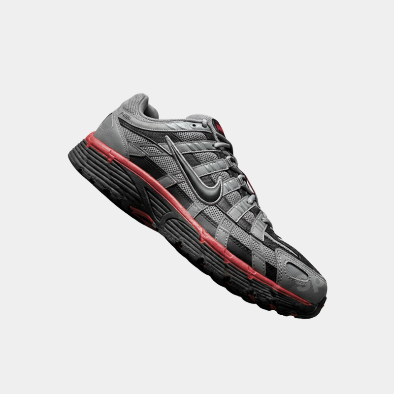 Nike P-6000 Men’s Trainers Grey Black Red Retro Running Sneakers