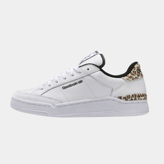 Women’s Classic Leather Lifestyle Sneakers – White, Black & Animal Print