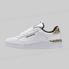 Women’s Classic Leather Lifestyle Sneakers – White, Black & Animal Print