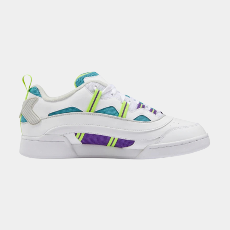 Men’s Retro Leather Lifestyle Trainers – White & Regal Purple