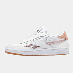 Women’s Classic Leather Lifestyle Sneakers – White & Blush Metallic