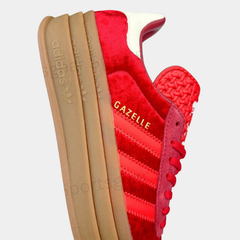 Adidas Gazelle Bold Red Velvet Shoes