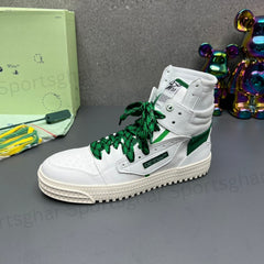 Off-White 3.0 Off-Court High-Top Sneakers – White & Kelly Green