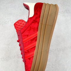 Adidas Gazelle Bold Red Velvet Shoes