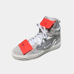 Off-White 3.0 Off-Court High-Top – White, Grey Suede & Glitter
