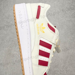 Adidas Forum Low Sneakers in White and Red – Leather Shoes