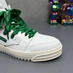 Off-White 3.0 Off-Court High-Top Sneakers – White & Kelly Green
