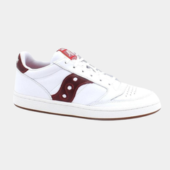 Classic Leather Court Sneakers – White & Red
