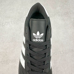 Adidas Adicourtt Premium Leather Sneakers – Black & White Gum Sole