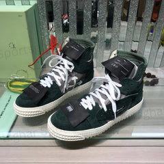 Off-White 3.0 Off-Court High-Top Sneakers – Triple Black & Anthracite Grey