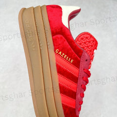 Adidas Gazelle Bold Red Velvet Shoes