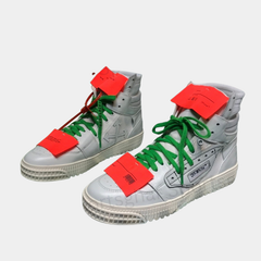 Off-White 3.0 Off-Court High-Top Sneakers – White & Kelly Green
