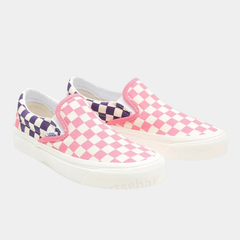 Classic Heritage Slip-On Lifestyle Sneakers – Pink, Purple & White