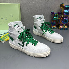 Off-White 3.0 Off-Court High-Top Sneakers – White & Kelly Green