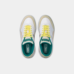 Women’s Platform Leather Lifestyle Sneakers – White & Pink Heritage