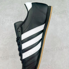 Adidas Adicourtt Premium Leather Sneakers – Black & White Gum Sole