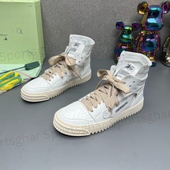Off-White 3.0 Off-Court High-Top Sneakers – White & Sail Beige
