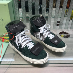 Off-White 3.0 Off-Court High-Top Sneakers – Triple Black & Anthracite Grey