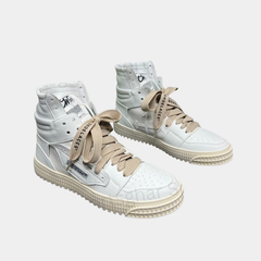 Off-White 3.0 Off-Court High-Top Sneakers – White & Sail Beige