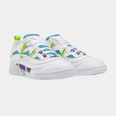Men’s Retro Leather Lifestyle Trainers – White & Regal Purple