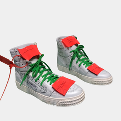Off-White 3.0 Off-Court High-Top Sneakers – White & Kelly Green