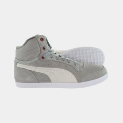 Puma Glyde Court Fur Women Grey Hi Top Trainers Sneakers Leather Shoes
